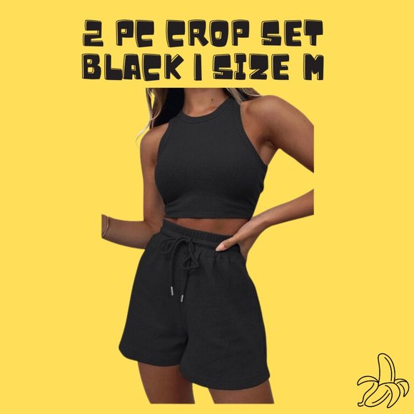Automet Other - 🟡 2 Pc. Crop Set | Size M | Black🟡